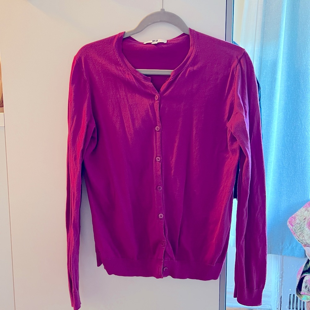 Pink cardigan sweater, Women’s M, Uniqlo